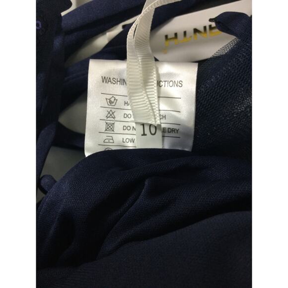 FORMAL 10 L  navy blue embroidered mermaid sequin prom party maxi dress NEW B105 - Picture 6 of 7